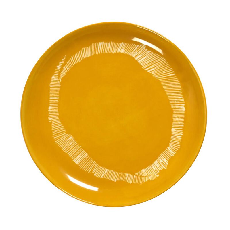 Ottolenghi Feast Plate S Yellow Swirl Stripes White Set Of 2 image number 0
